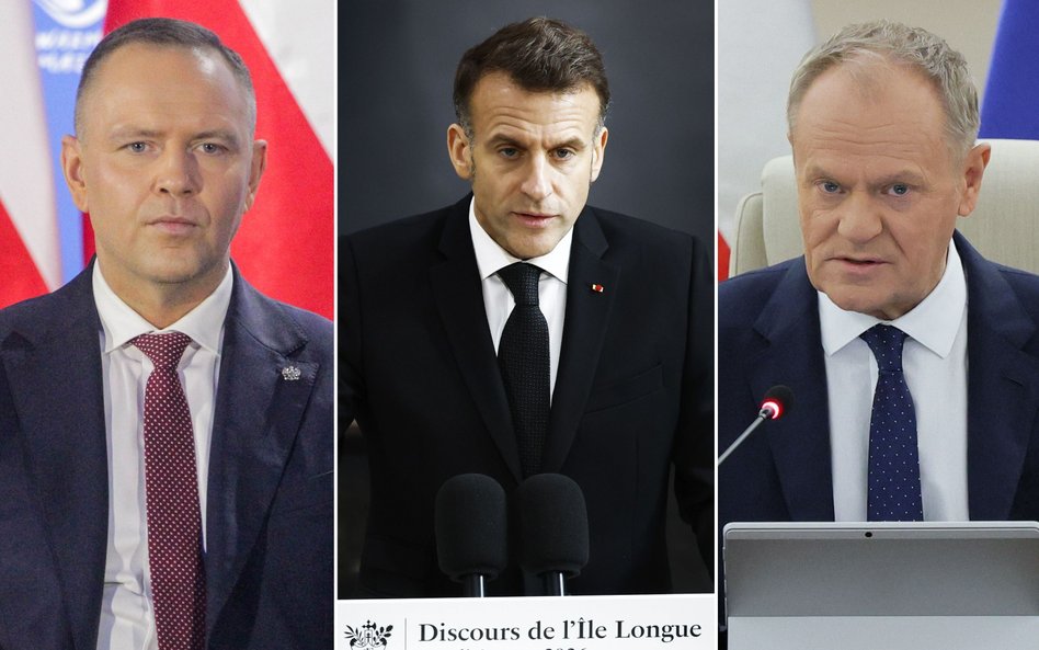 Karol Nawrocki, Emmanuel Macron i Donald Tusk