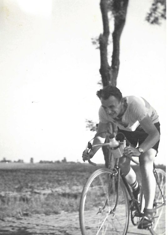 Ryszard Stawierej na kolarzówce, początek lat 50. XX w.