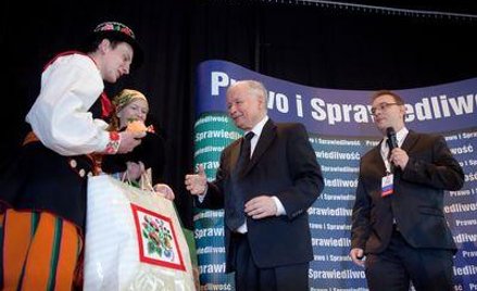 Jarosław Kaczyński podczas spotkania z mieszkańcami powiatu łowickiego