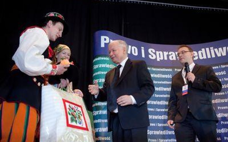 Jarosław Kaczyński podczas spotkania z mieszkańcami powiatu łowickiego