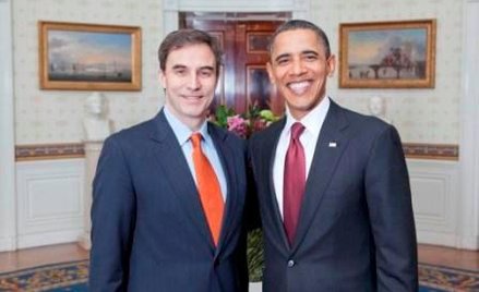 Nowy ambasador USA w Polsce Paul W. Jones z prezydentem USA Barackiem Obamą