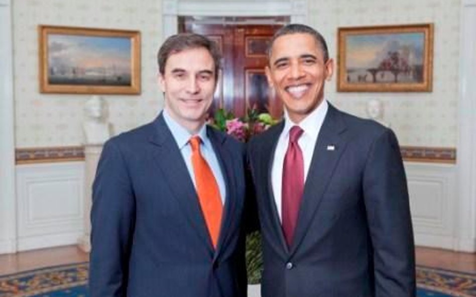 Nowy ambasador USA w Polsce Paul W. Jones z prezydentem USA Barackiem Obamą