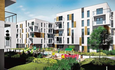 Wizualizacja poznańskiego osiedla, które Pekabex zbuduje całkowicie z prefabrykatów.