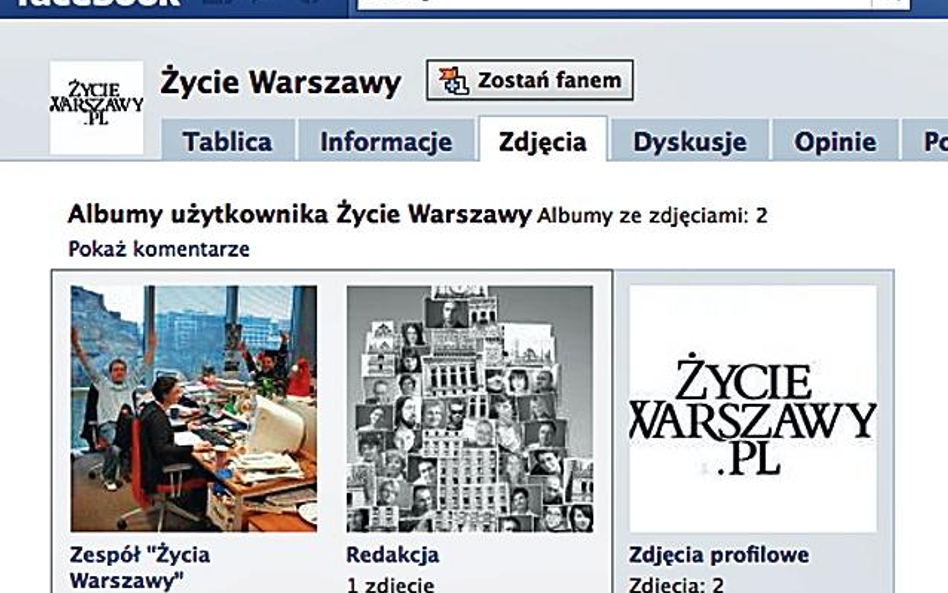 Na portalu Facebook swój profil ma m.in. „Życie Warszawy” (www.facebook.com)