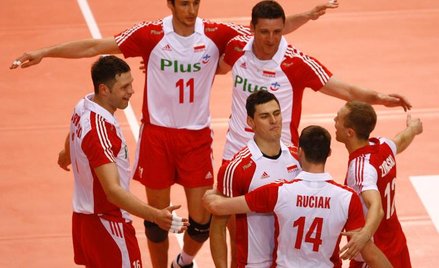 Polscy siatkarze podczas meczu z Francją
