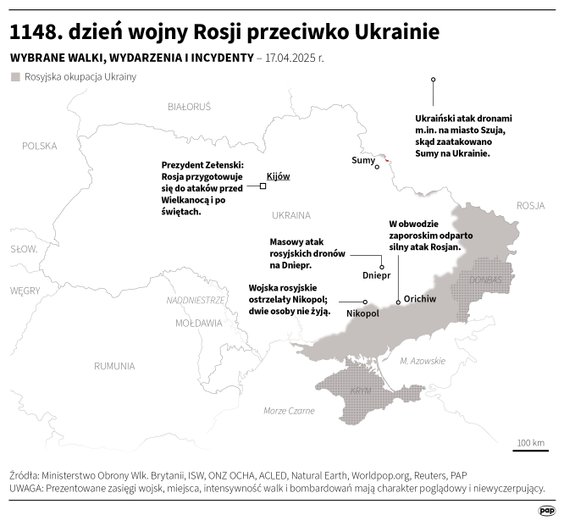 Tak wyglądała sytuacja na froncie 17 kwietnia