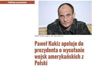 Paweł Kukiz nie chce amerykańskich wojsk w Polsce? "Nasz Dziennik": Atak hakerów