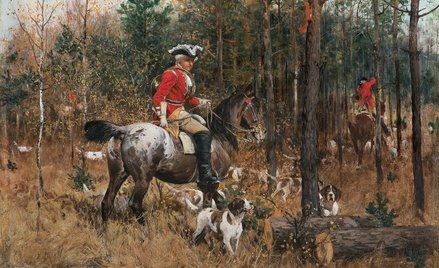Obraz Alfreda Wierusz-Kowalskiego „W czasie polowania”, namalowany ok. 1880 r., może się znaleźć na 