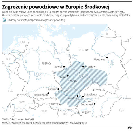 Zagrożenie powodziowe w Europie środkowo-wschodniej