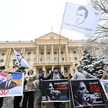 Demonstracja zwolenników Saakaszwilego przed sądem w Tbilisi, 9 stycznia