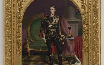 Portret Franciszka Józefa jako młodego człowieka w mundurze husarskim