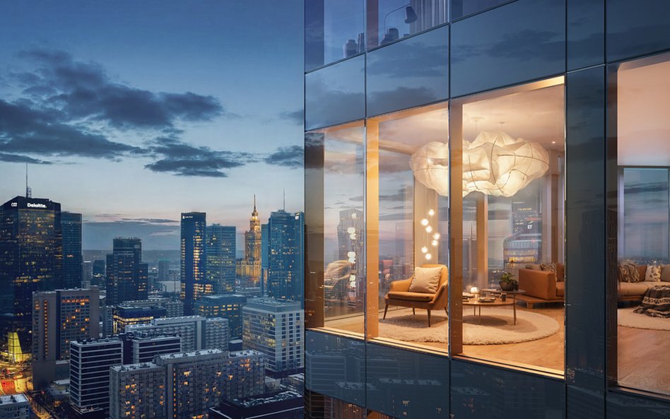 Smukłą bryłę wieżowca podkreślą liczne przeszklenia, otwierające wnętrza na panoramę stolicy.