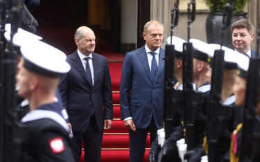 Kanclerz Niemiec Olaf Scholz i premier Donald Tusk w Warszawie