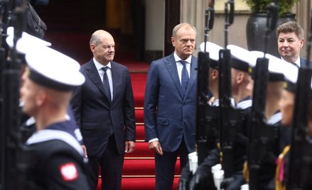 Kanclerz Niemiec Olaf Scholz i premier Donald Tusk w Warszawie