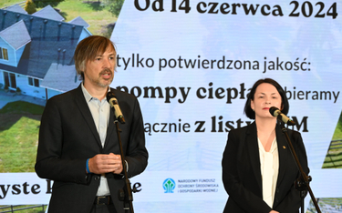 Konferencja prasowa w MKiŚ. Prezes NFOŚiGW Dorota Zawadzka-Stępniak oraz wiceminister klimatu i środ