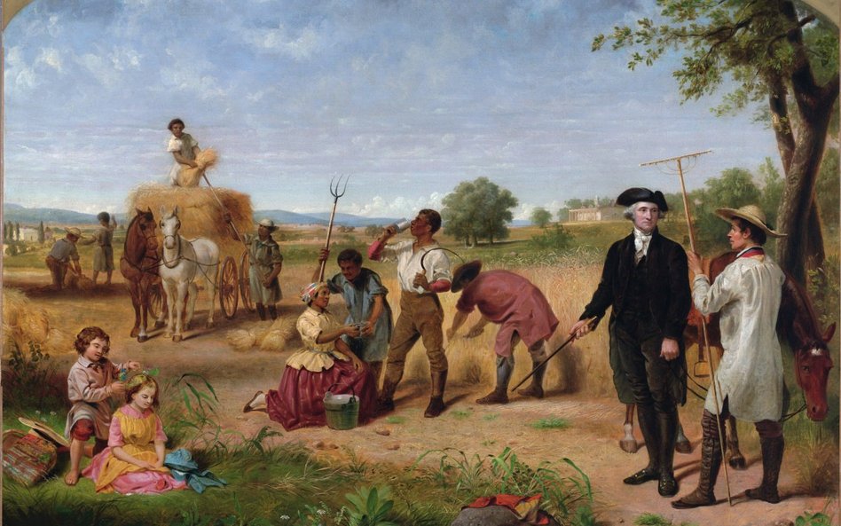 „Waszyngton jako farmer w Mount Vernon”, obraz Juniusa Brutusa Stearnsa z 1851 r.