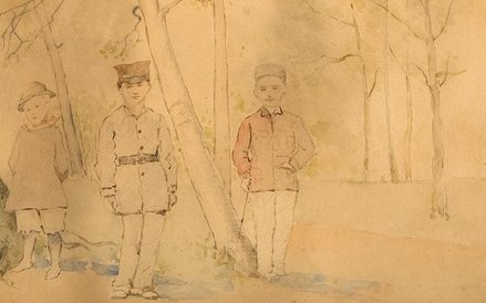 Jacek Malczewski "Trzej chłopcy w parku"