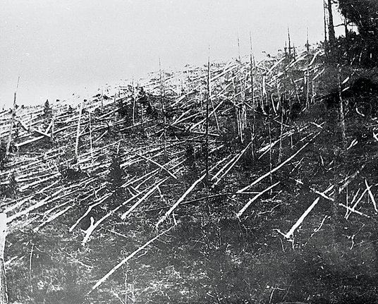 Katastrofa tunguska – wydarzenie z 30 czerwca 1908 r. na środkowej Syberii. Eksplozja powaliła drzew
