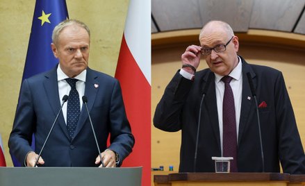 Premier Donald Tusk, prezes Trybunału Konstytucyjnego Bogdan Święczkowski