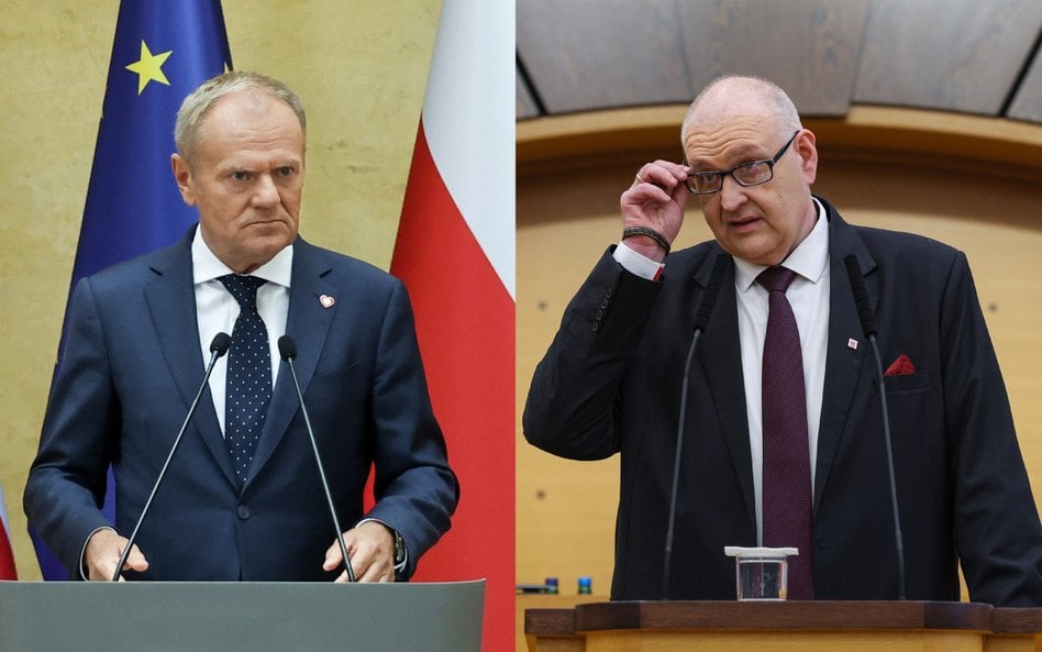 Premier Donald Tusk, prezes Trybunału Konstytucyjnego Bogdan Święczkowski