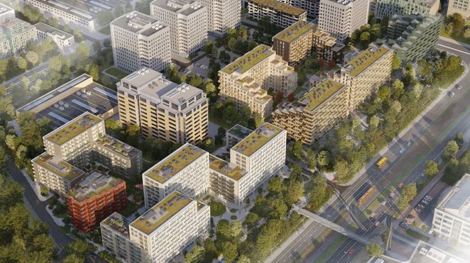 W miejsce wyburzonych już i przewidzianych do wyburzenia biurowców powstanie nowa inwestycja, o char