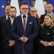 Szymon Hołownia na konferencji prasowej w Sejmie