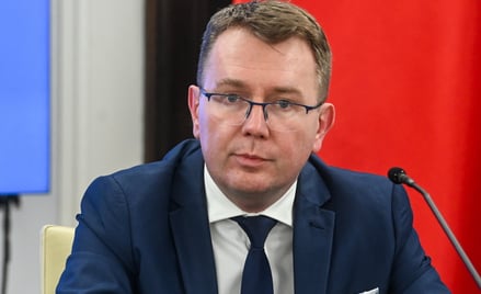 Rafał Tkacz podczas publicznego wysłuchania trzech kandydatów na stanowisko szefa Krajowego Biura Wy