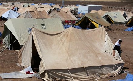 Newroz - obóz jazydów, którzy masowo uciekają z obszarów zajętych przez bojowników Pańśtwa Islamskie