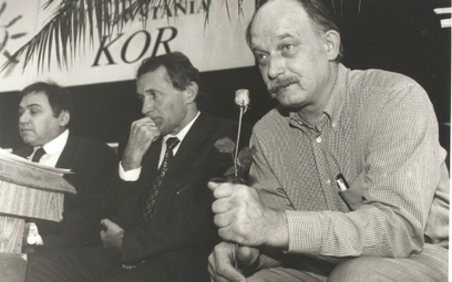 20-lecie KOR, 1996 rok - na zdjęciu: Seweryn Blumsztajn, Henryk Wujec, Mirosław Chojecki