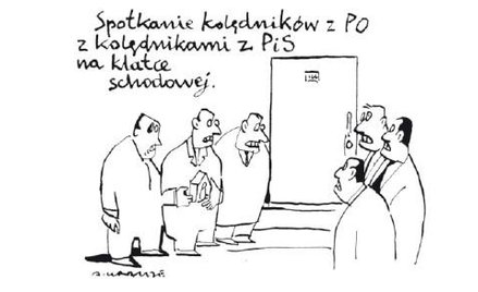 Komentarz rysunkowy. Spotkanie kolędników z PO