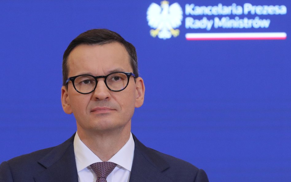 Premier Mateusz Morawiecki podczas konferencji prasowej po posiedzeniu rządu