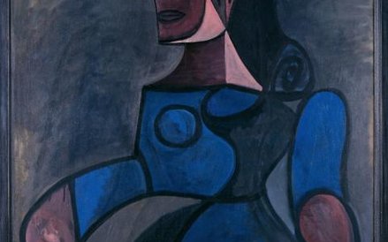 Pablo Picasso, „Kobieta w błękicie”, olej na płótnie, 1944