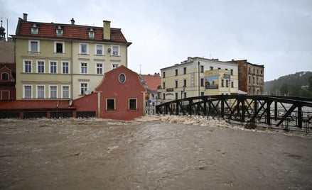 Zalane centrum Kłodzka. Zdjęcie archiwalne z 15 września 2024 r.