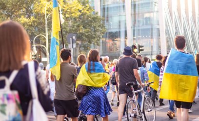 Demonstracja Ukraińców w Berlinie (fot. ilustracyjna z 2022 r.)