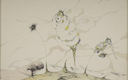 Kazimierz Mikulski, (1918-1998) Rośliny z mojego zielnika, 1975 rok wys. 23.5 cm, szer. 35.7 cm rysu