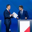 Karol Nawrocki i Rafał Trzaskowski podczas poprzedniej debaty w TVP przed pierwszą turą wyborów prez