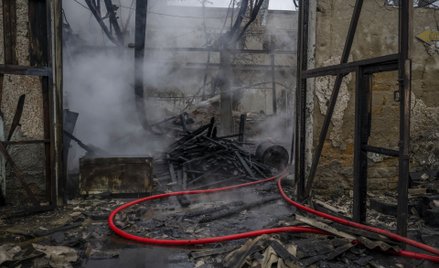 Skutki rosyjskiego ataku w Chersoniu