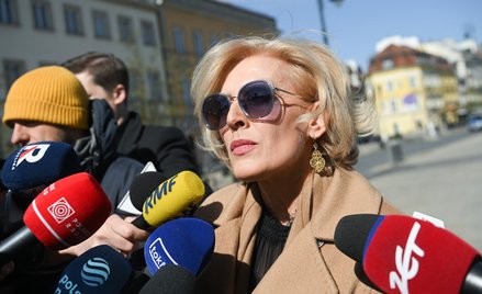 Magdalena Bentkowska po wyjściu ze ślubowania w Pałacu Prezydenckim