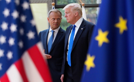 Donald Tusk i Donald Trump w Brukseli, maj 2017 r.