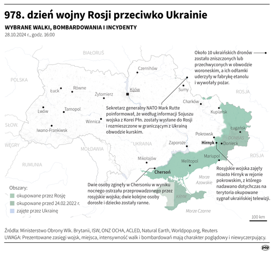 Tak wyglądała sytuacja na froncie w 978 dniu wojny