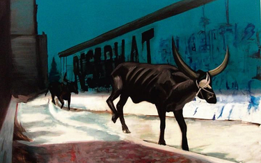 Michał Szuszkiewicz, „Reservat”, z cyklu „Apokalipsa wg mnie”, 2010, olej, płótno, 150 x 190 cm,  dz