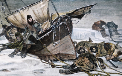 Obraz będący wyobrażeniem tego, jak skończyli uczestnicy ekspedycji dowodzonej przez Franklina