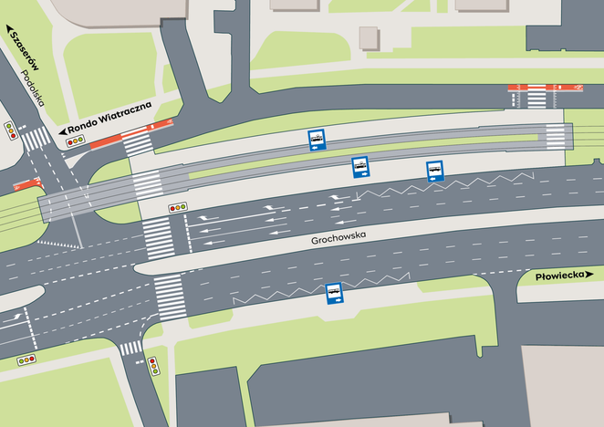 Plan przebudowy ulicy Grochowskie na wysokości ulicy Podolskiej
