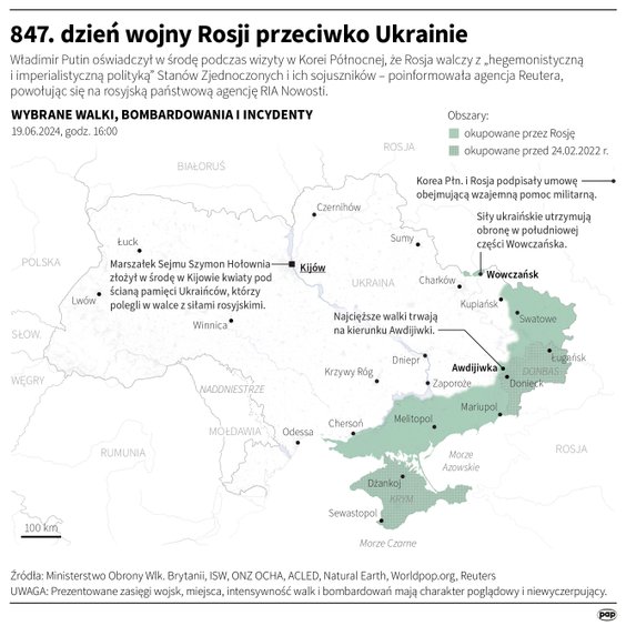 Tak wyglądała sytuacja na Ukrainie w 847. dniu wojny