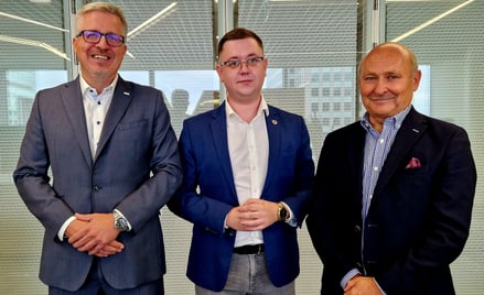 Od lewej Michał Sadecki - prezes MSL Consulting i współorganizator Targów Marek Własnych, Jakub Noga