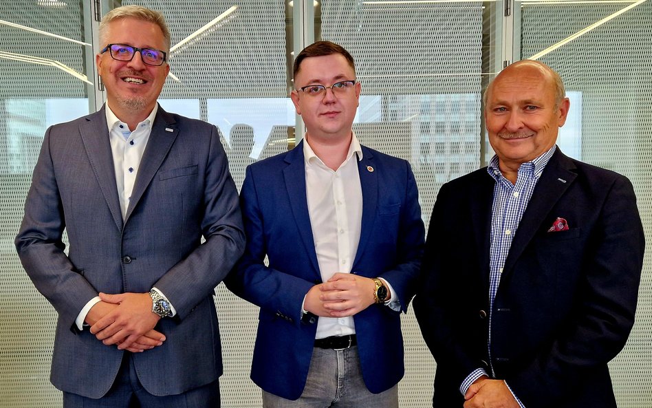 Od lewej Michał Sadecki - prezes MSL Consulting i współorganizator Targów Marek Własnych, Jakub Noga