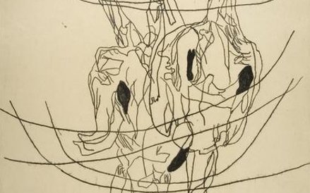 Jarema, Maria (1908-1958), Trzy postacie, 1954 rok wys. 50,5 cm, szer. 37,5 cm monotypia