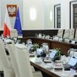 Sala przed posiedzeniem rządu w Kancelarii Prezesa Rady Ministrów w Warszawie