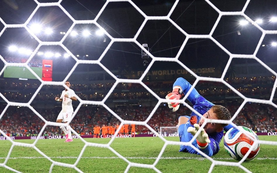 Mundial 2026. Rzuty karne w meczu Holandia – Maroko. Bart Verbruggen obronił strzał Soufiane Rahimie
