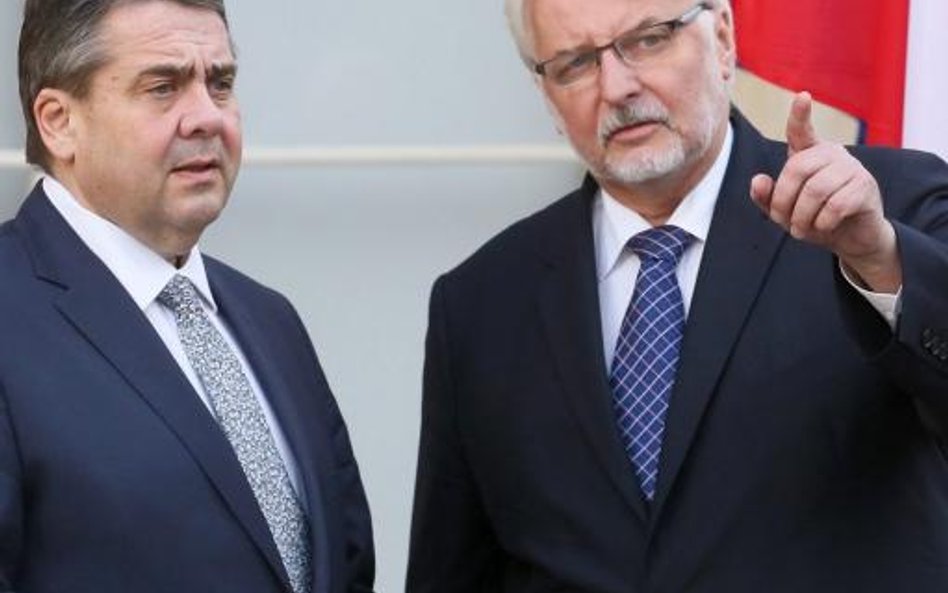 Sigmar Gabriel i Witold Waszczykowski wczoraj w warszawskich Łazienkach